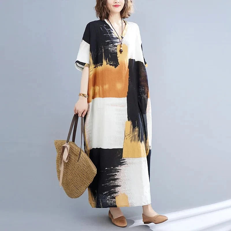Ethnic Bohemian Beach Dress Women Casual Fashion