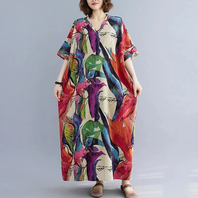 Ethnic Bohemian Beach Dress Women Casual Fashion