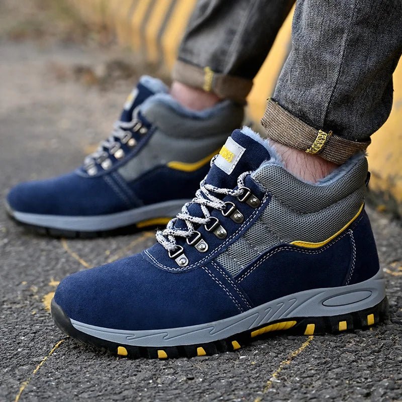 High Quality Winter Boots Men Steel Toe Cap Safety Boots Work Shoes Men Puncture-Proof Work Boots Plush Warm Safety Shoes male