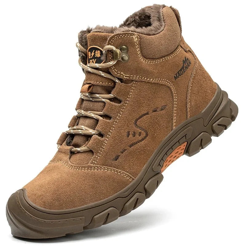 High Quality Winter Boots Men Steel Toe Cap Safety Boots Work Shoes Men Puncture-Proof Work Boots Plush Warm Safety Shoes male