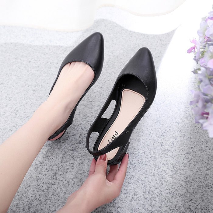Korean Style Mid-Low Heel Jelly Sandals for Women