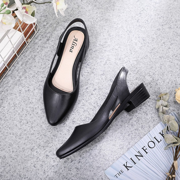 Korean Style Mid-Low Heel Jelly Sandals for Women