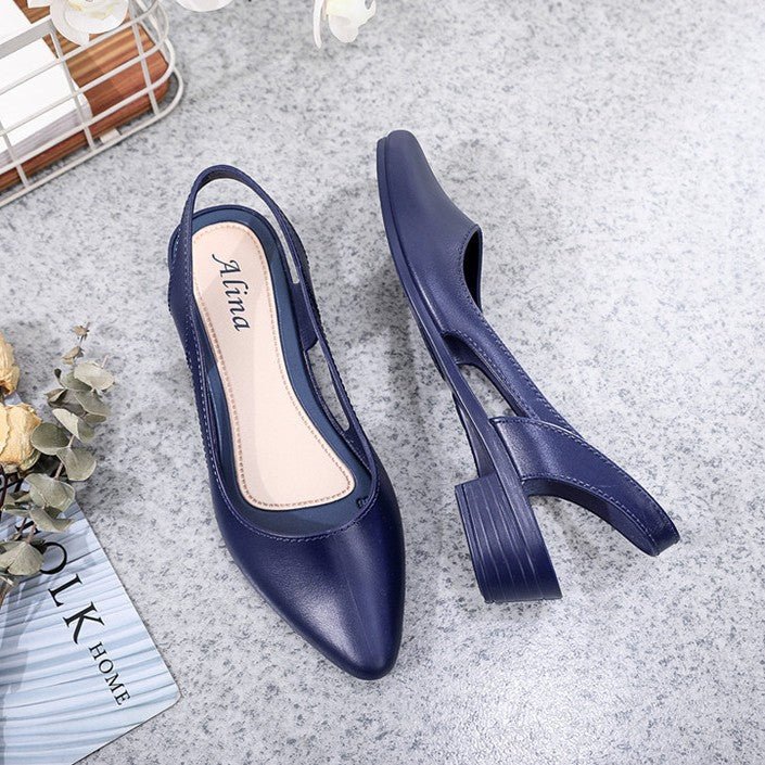 Korean Style Mid-Low Heel Jelly Sandals for Women