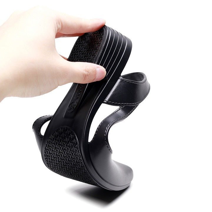 Korean Style Mid-Low Heel Jelly Sandals for Women