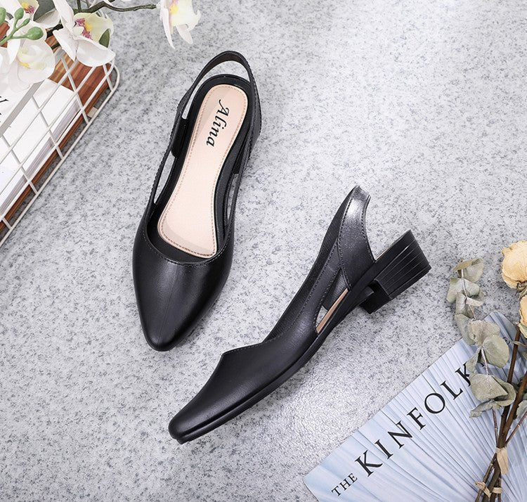 Korean Style Mid-Low Heel Jelly Sandals for Women
