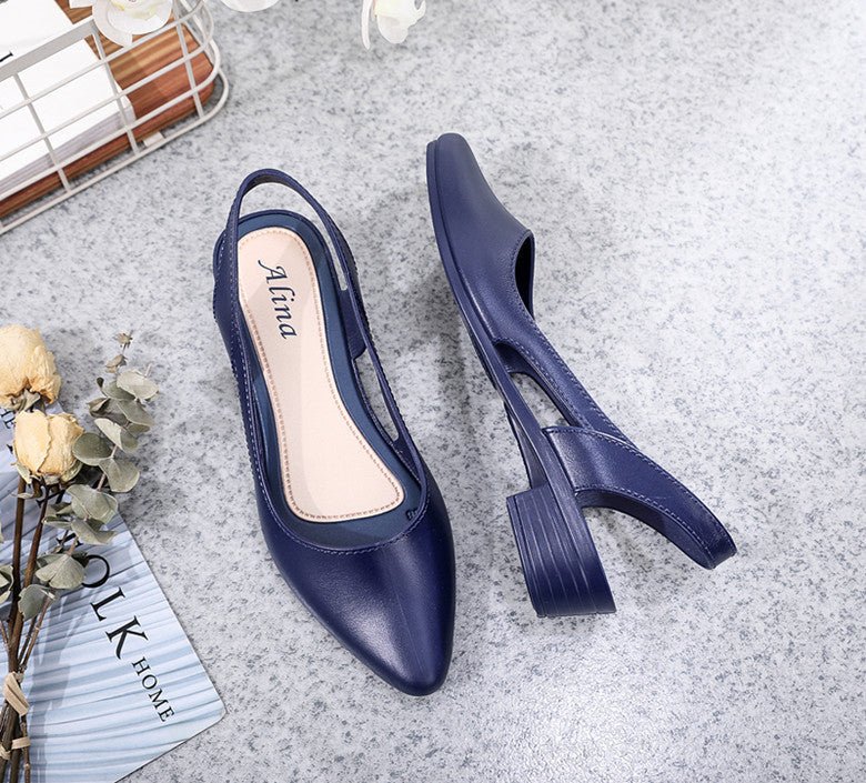 Korean Style Mid-Low Heel Jelly Sandals for Women
