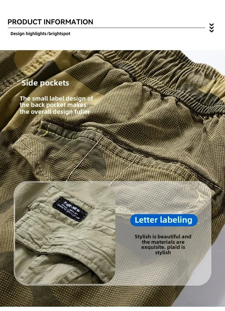 Men's Camo Street Outdoor Stretch Tooling Shorts