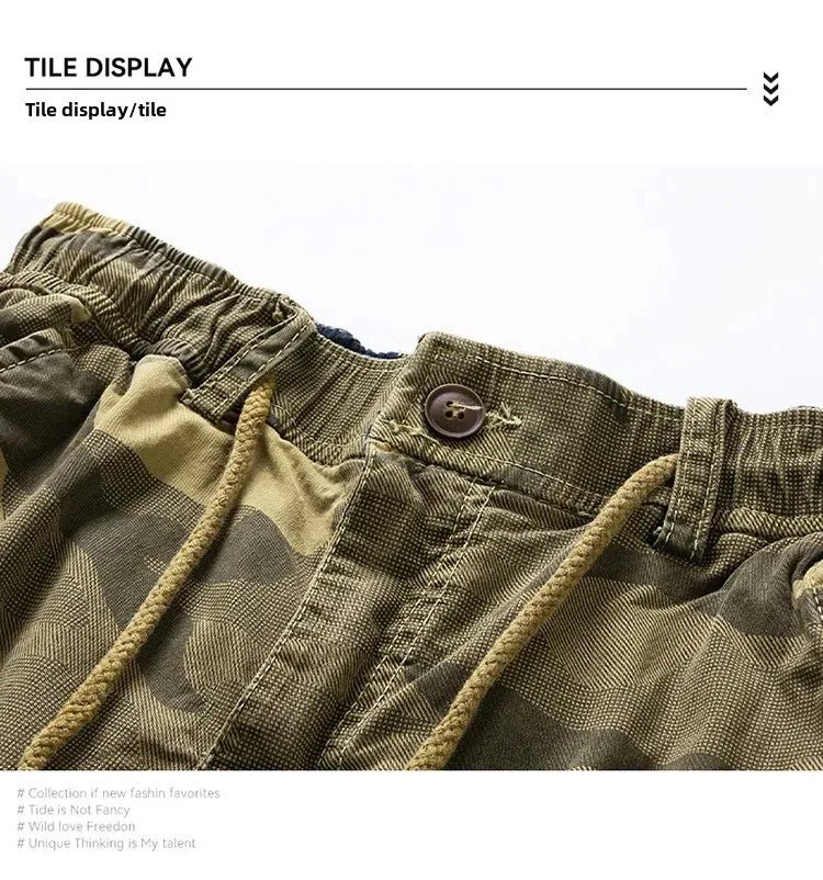 Men's Camo Street Outdoor Stretch Tooling Shorts