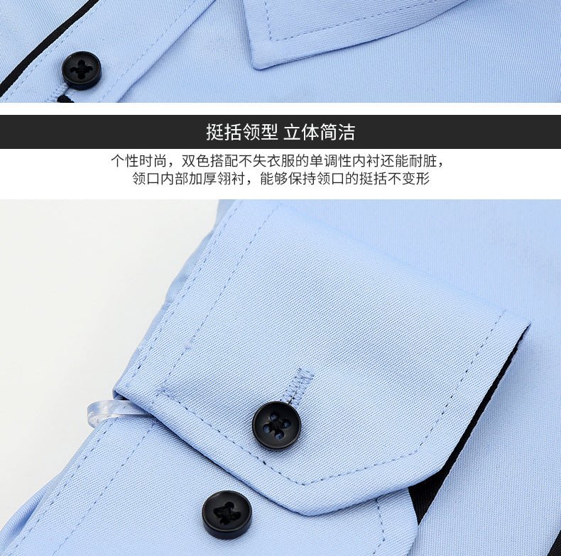 Men's Slim-Fit Business Printed Long-Sleeve Shirt
