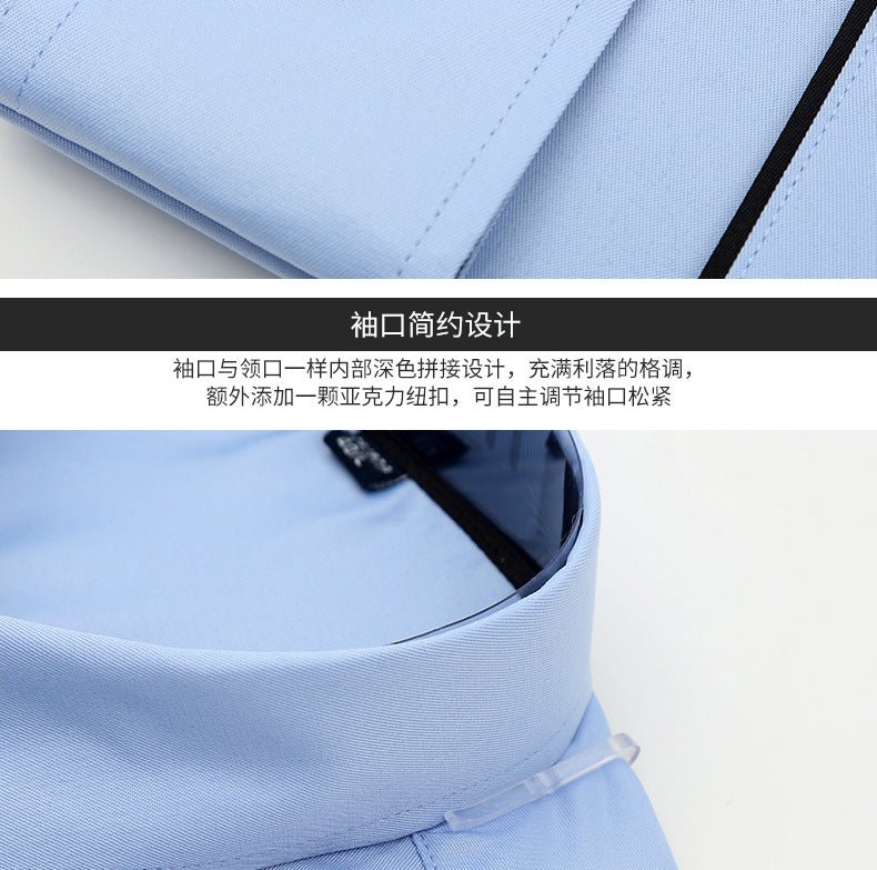 Men's Slim-Fit Business Printed Long-Sleeve Shirt