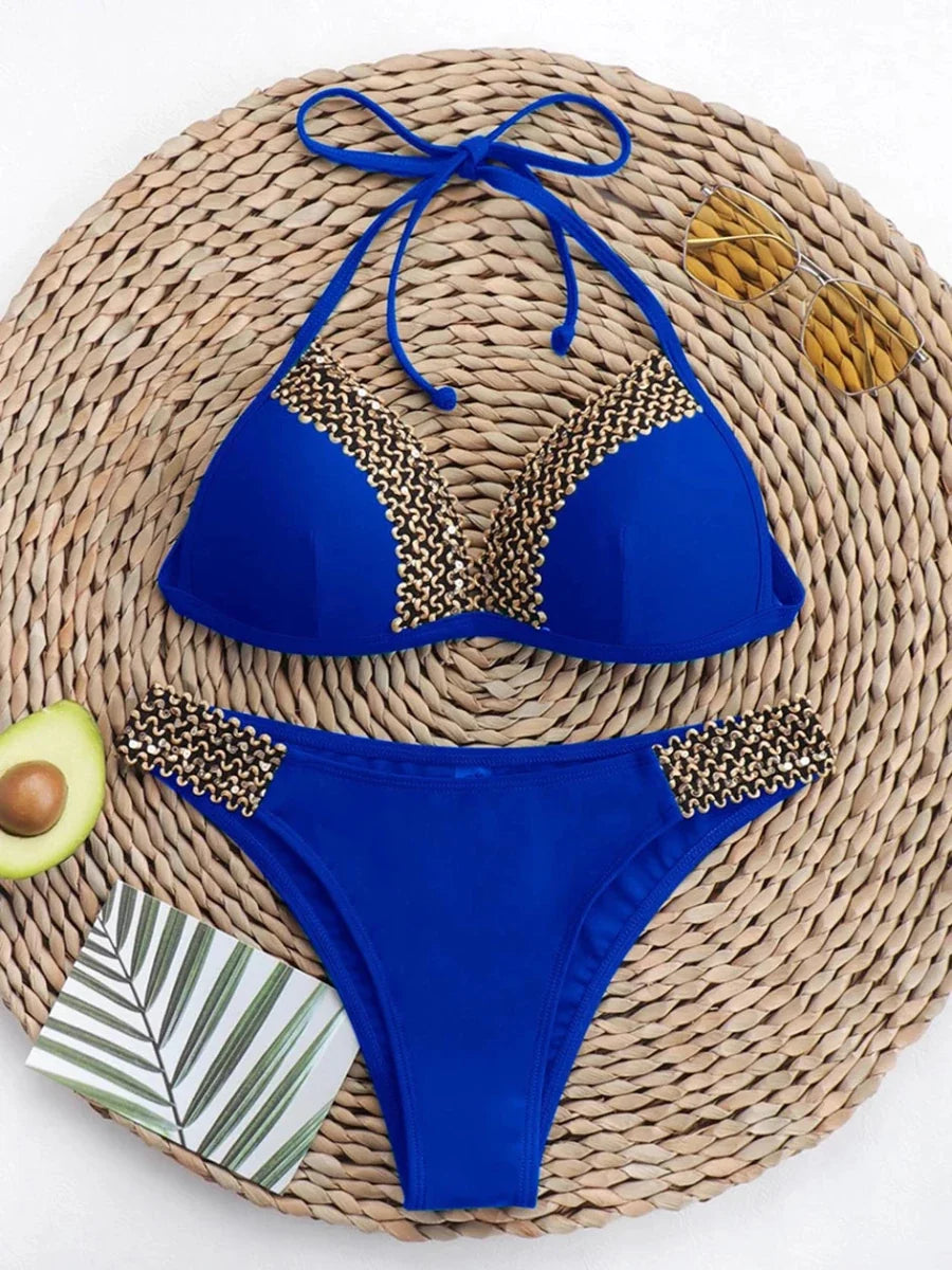 Push up Bikini Women Swimsuit Thong Bikinis Set Brazilian Sexy Halter Swimwear Woman Bathing Suits Swimming for Beach Wear