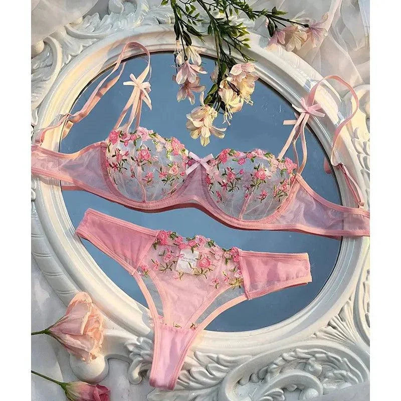 Luxe Lingerie Floral Embroidery 2-Piece Set - Beautiful, Confident, and Alluring Women's Lingerie