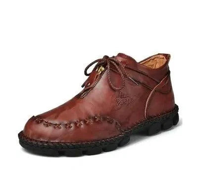 MANDOTOS Cowhide Leather Mens Boots Cushioned Insole Rugged Sole All Day Comfort Durable Construction