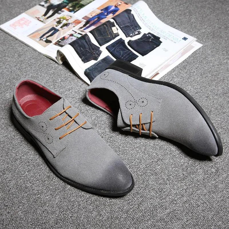 Mandotos Red Pointed Leather Shoes