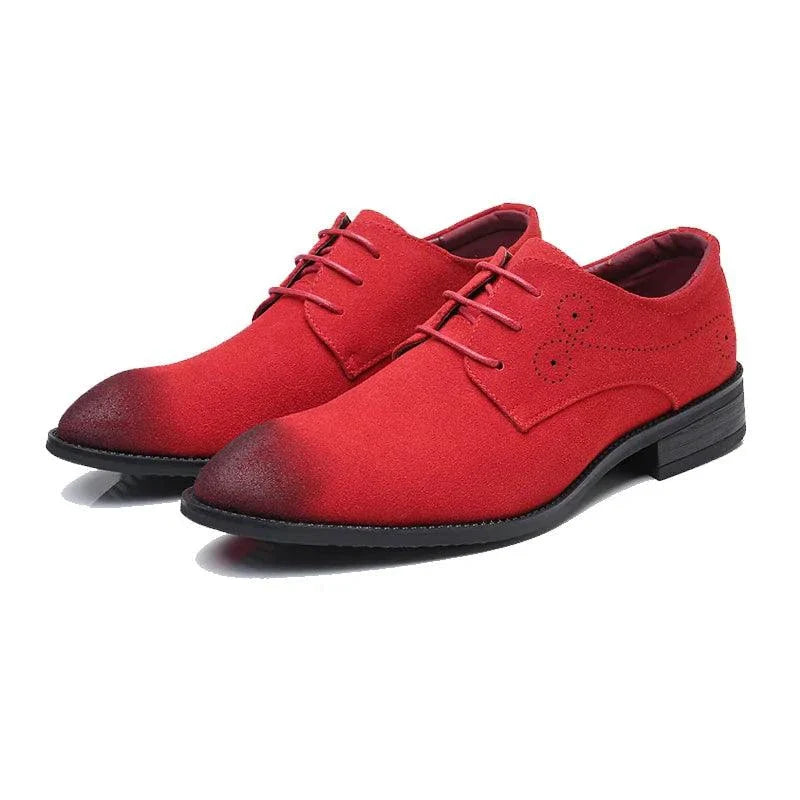 Mandotos Red Pointed Leather Shoes