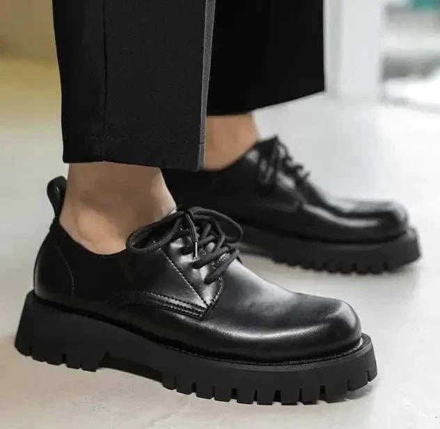 Men's Leather Martin Shoes with Thick Cushioned Sole
