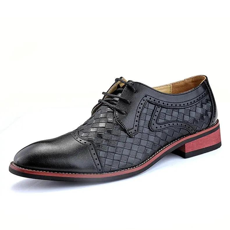 Men's Pointed Leather Dress Shoes - Korean Style Fashion