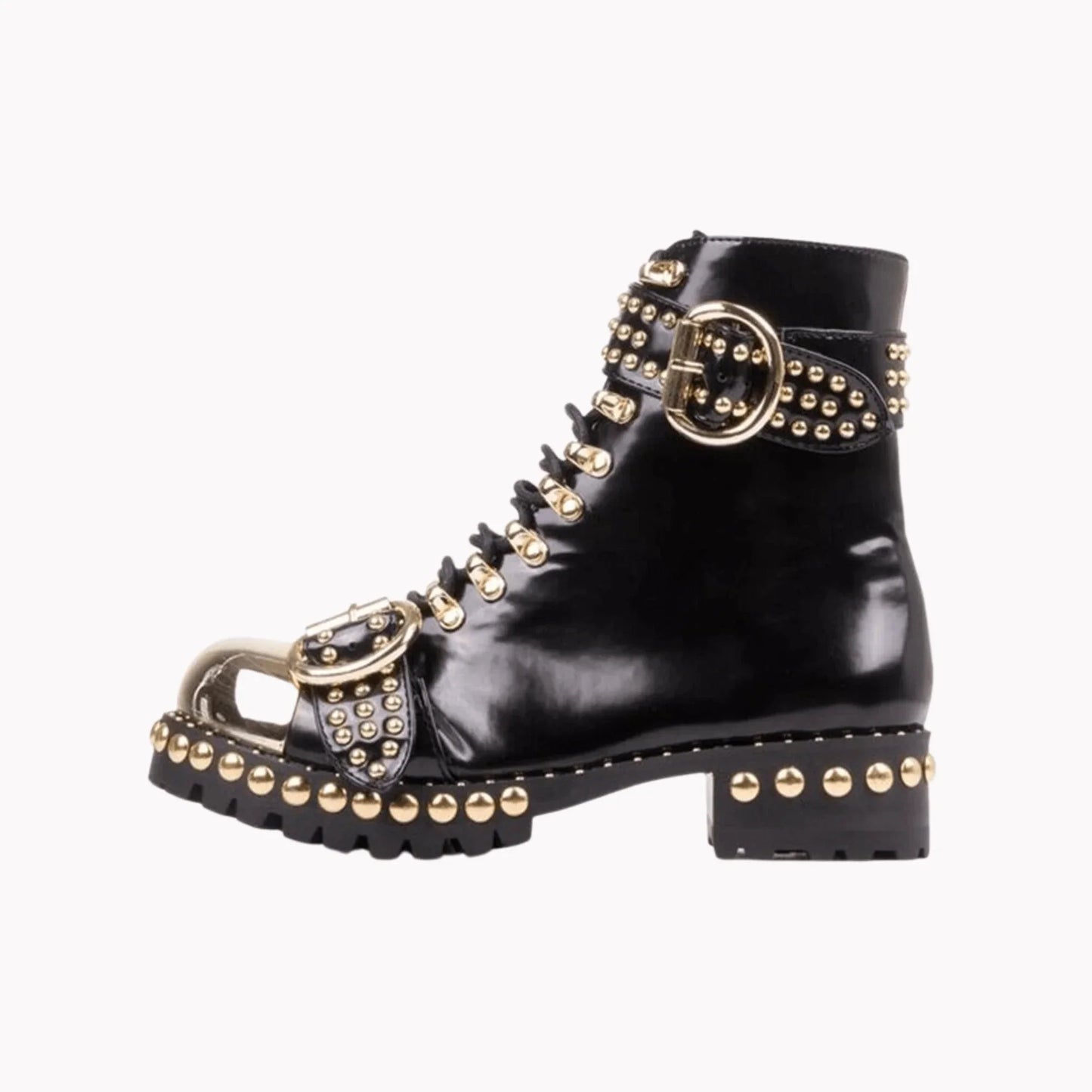 Rugged Studded Buckle Boots