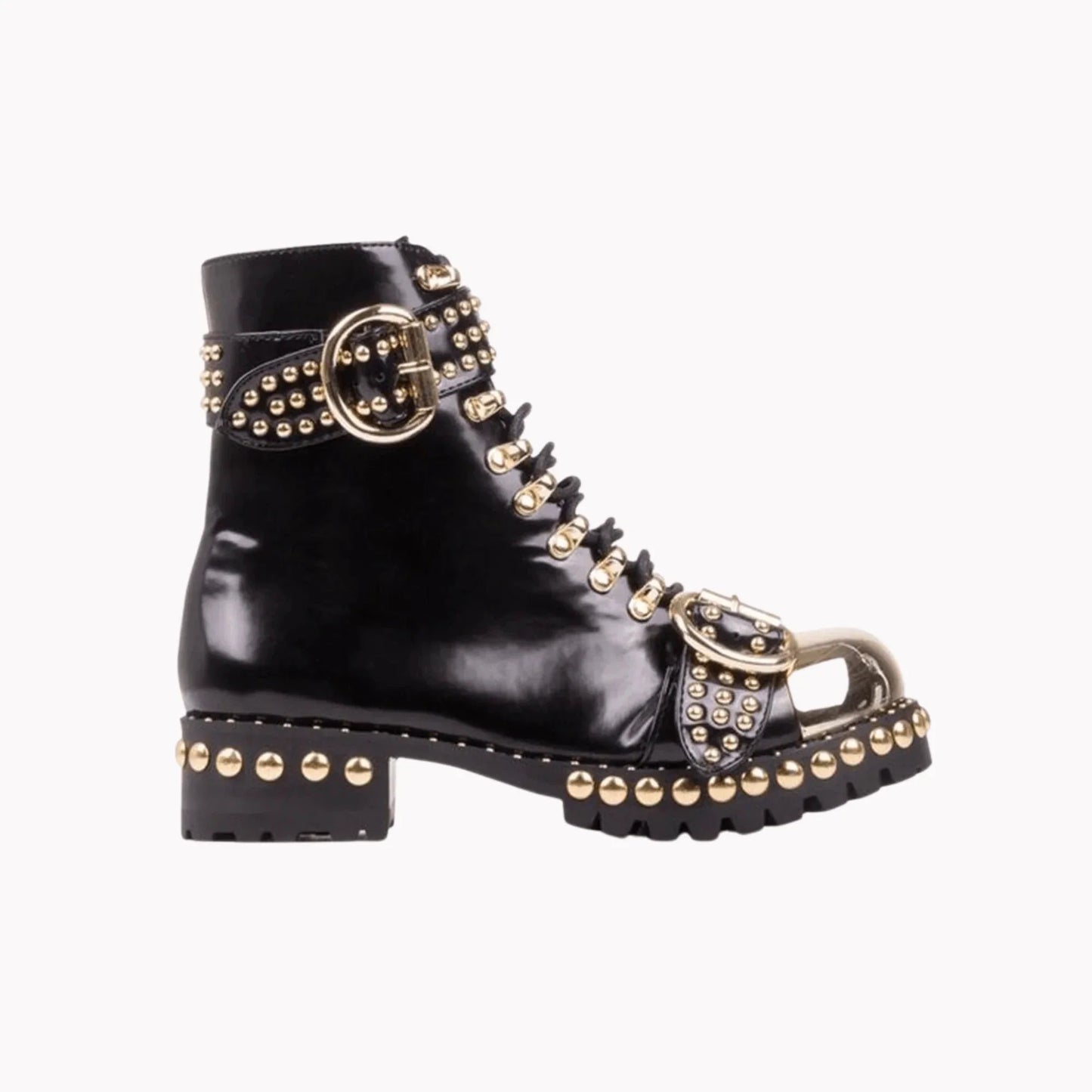Rugged Studded Buckle Boots