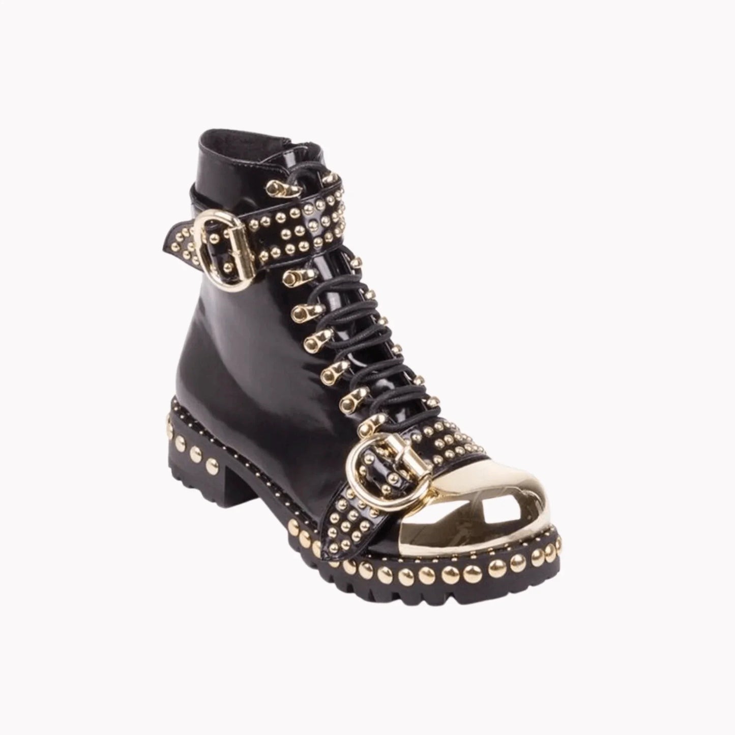 Rugged Studded Buckle Boots