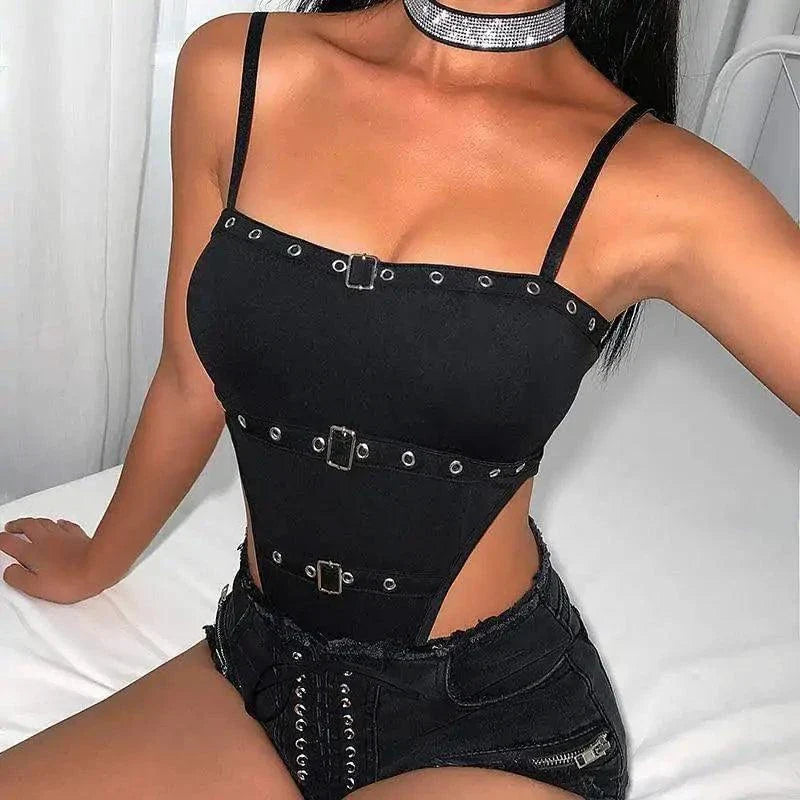 Seductive Leather Lingerie Bodysuit