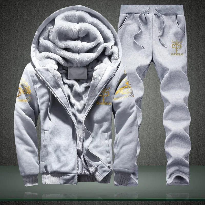Men's Winter Sports Set: Stylish, Warm 2-Piece Ensemble for Outdoor Adventures
