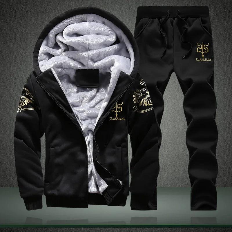 Men's Winter Sports Set: Stylish, Warm 2-Piece Ensemble for Outdoor Adventures