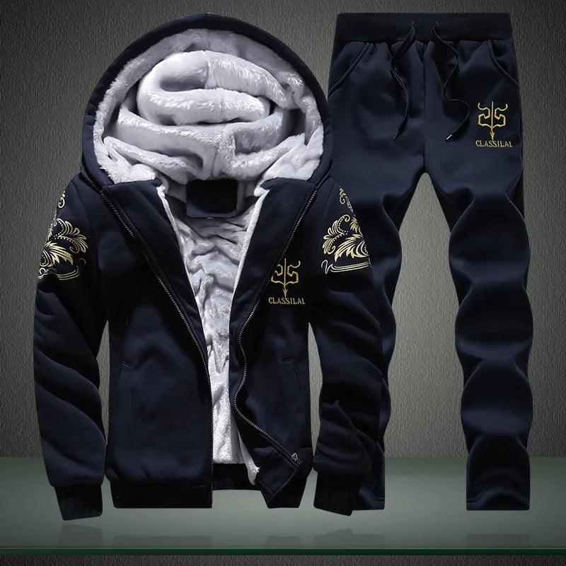 Men's Winter Sports Set: Stylish, Warm 2-Piece Ensemble for Outdoor Adventures
