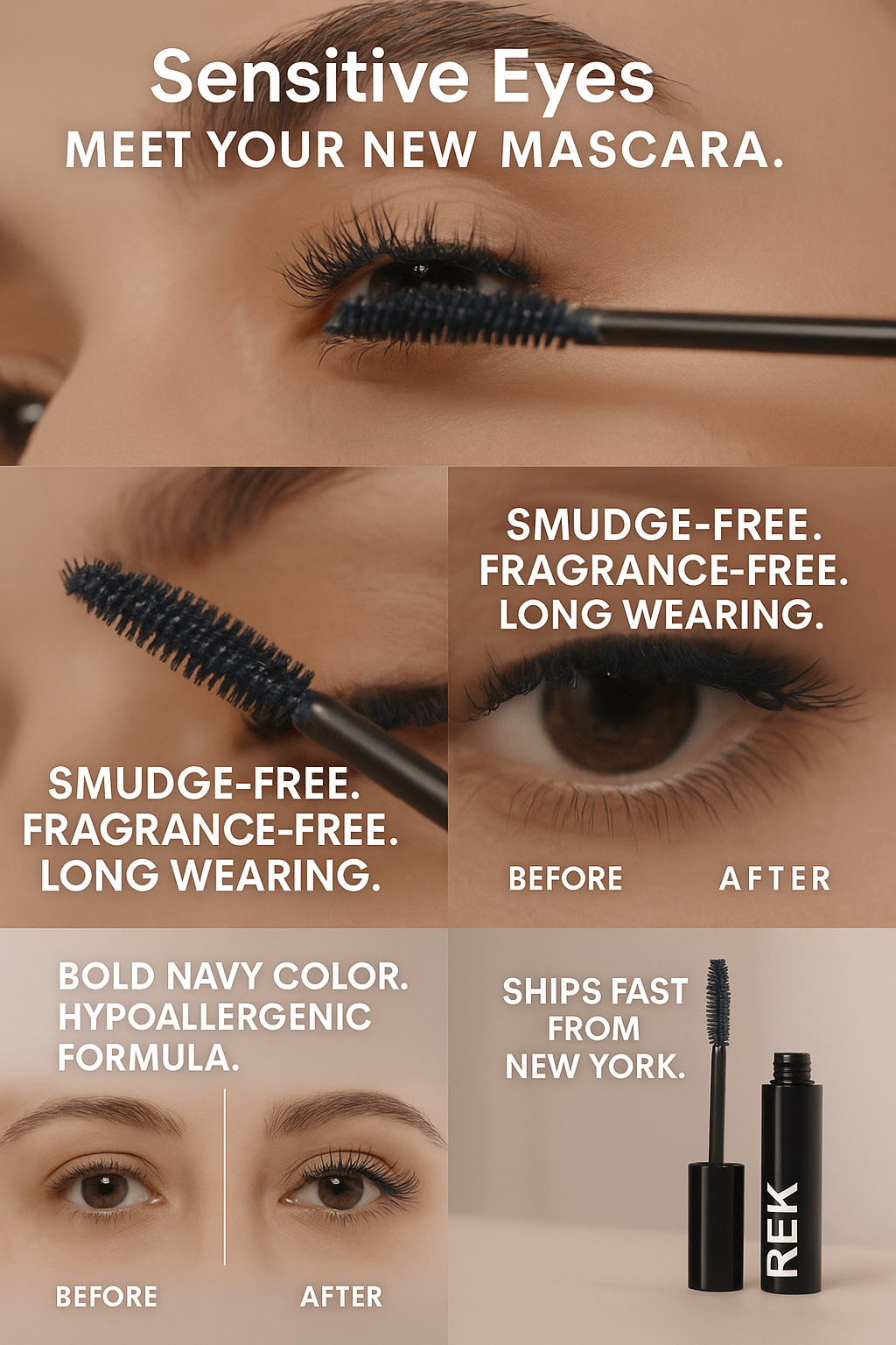 Sensitive Mascara Collection | REK Cosmetics – Professional Lash Definition for All
