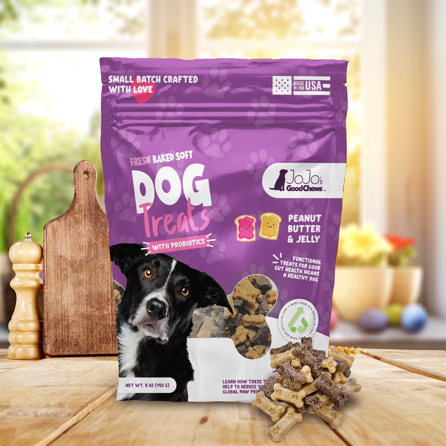 JoJo Good Chews Peanut Butter & Jelly Soft Chew Dog Treats