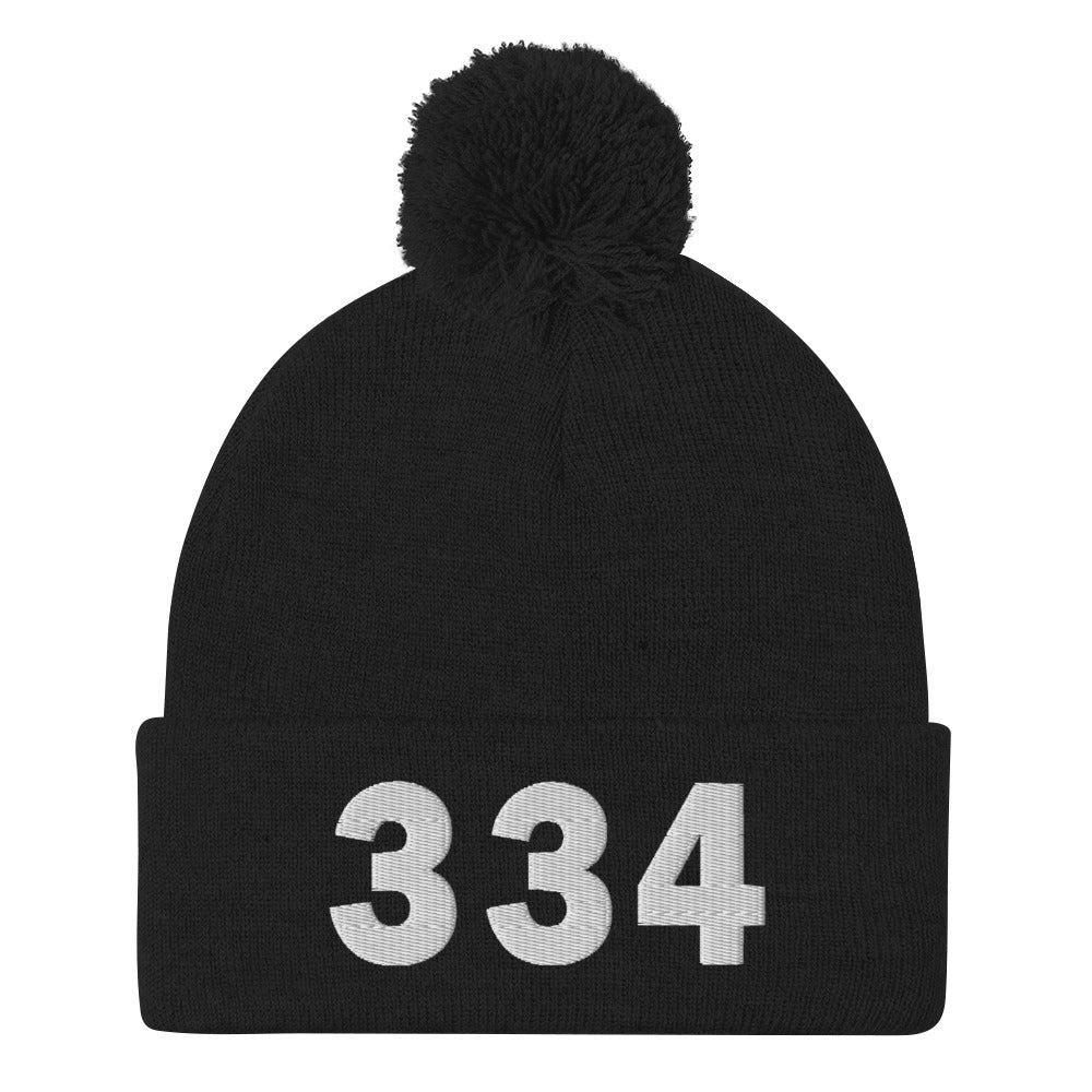 334 Area Code Pom-Pom Beanie