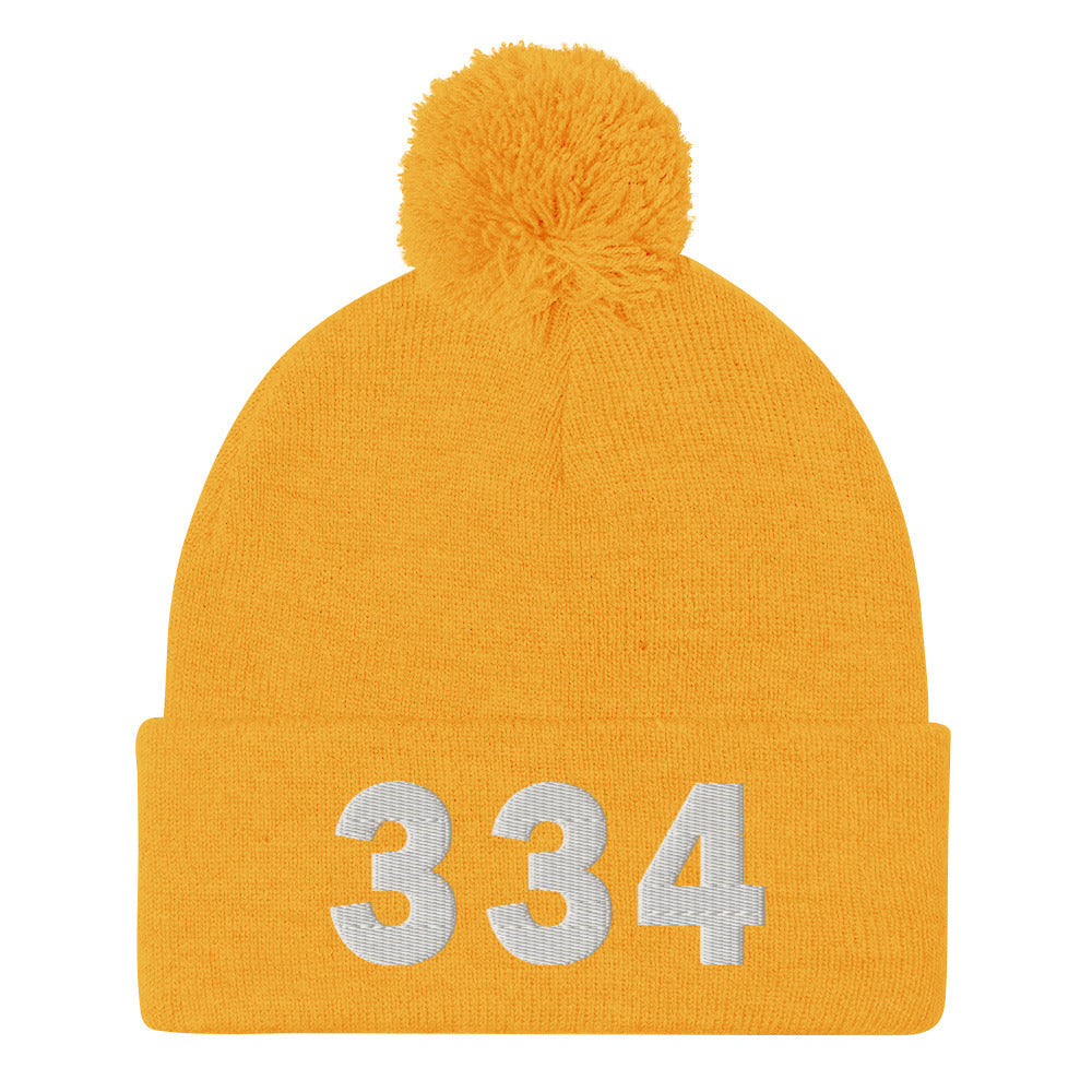 334 Area Code Pom-Pom Beanie
