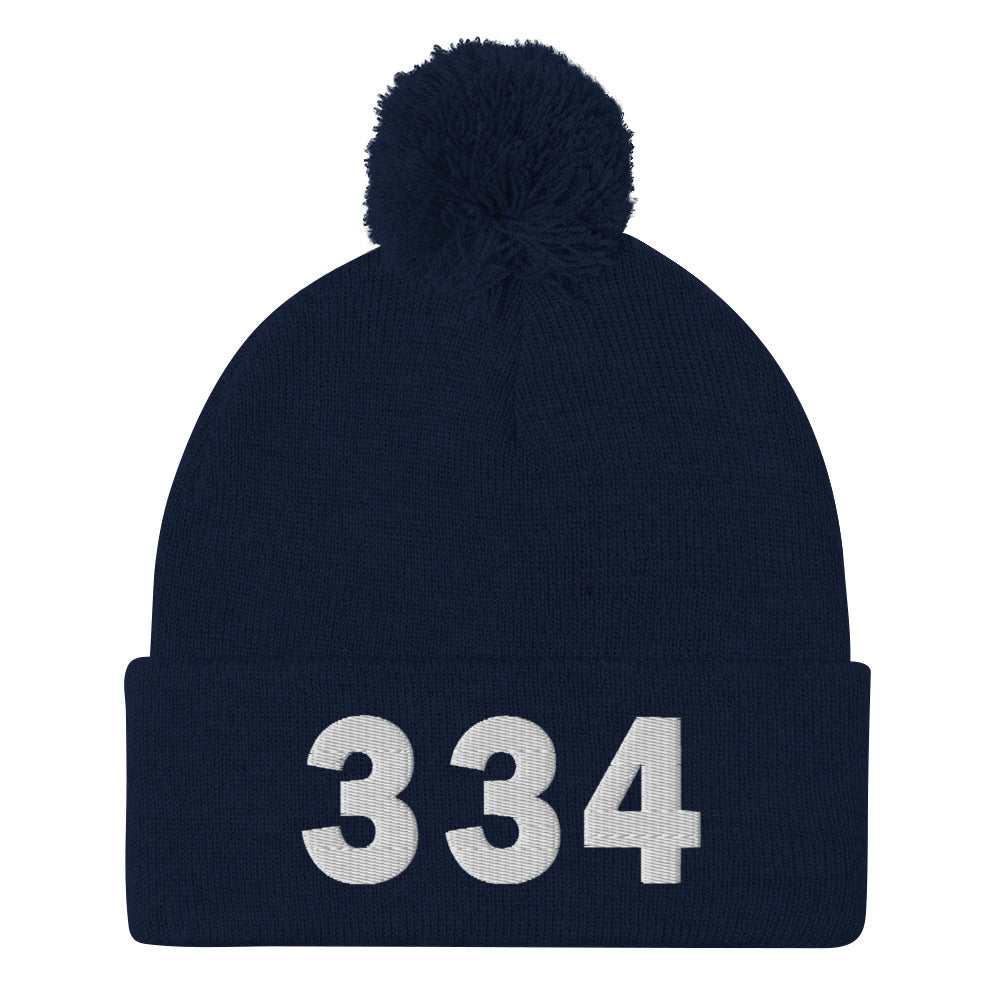 334 Area Code Pom-Pom Beanie