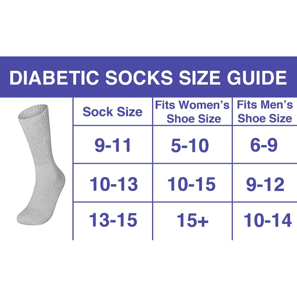 Lot 3 6 12 Pairs Men's Circulatory Diabetic Crew Socks Size 9-11 10-13 13-15