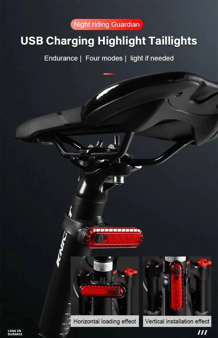 Rear Bike Tail Light USB Rechargeable Red Ultra Bright Taillights Fit On Bicycle Easy to Install for Cycling Safety
