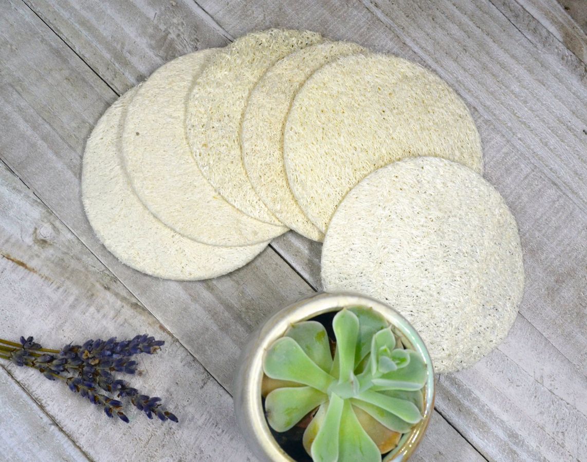 10-Pack Natural Loofah Pads