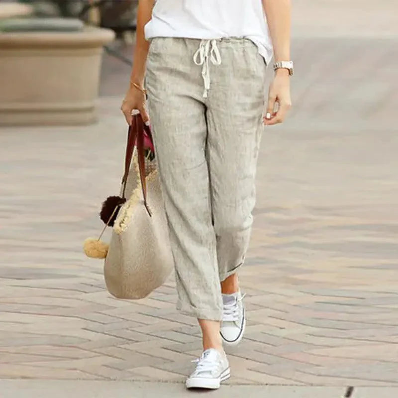 Summer Elegance Drawstring Trousers